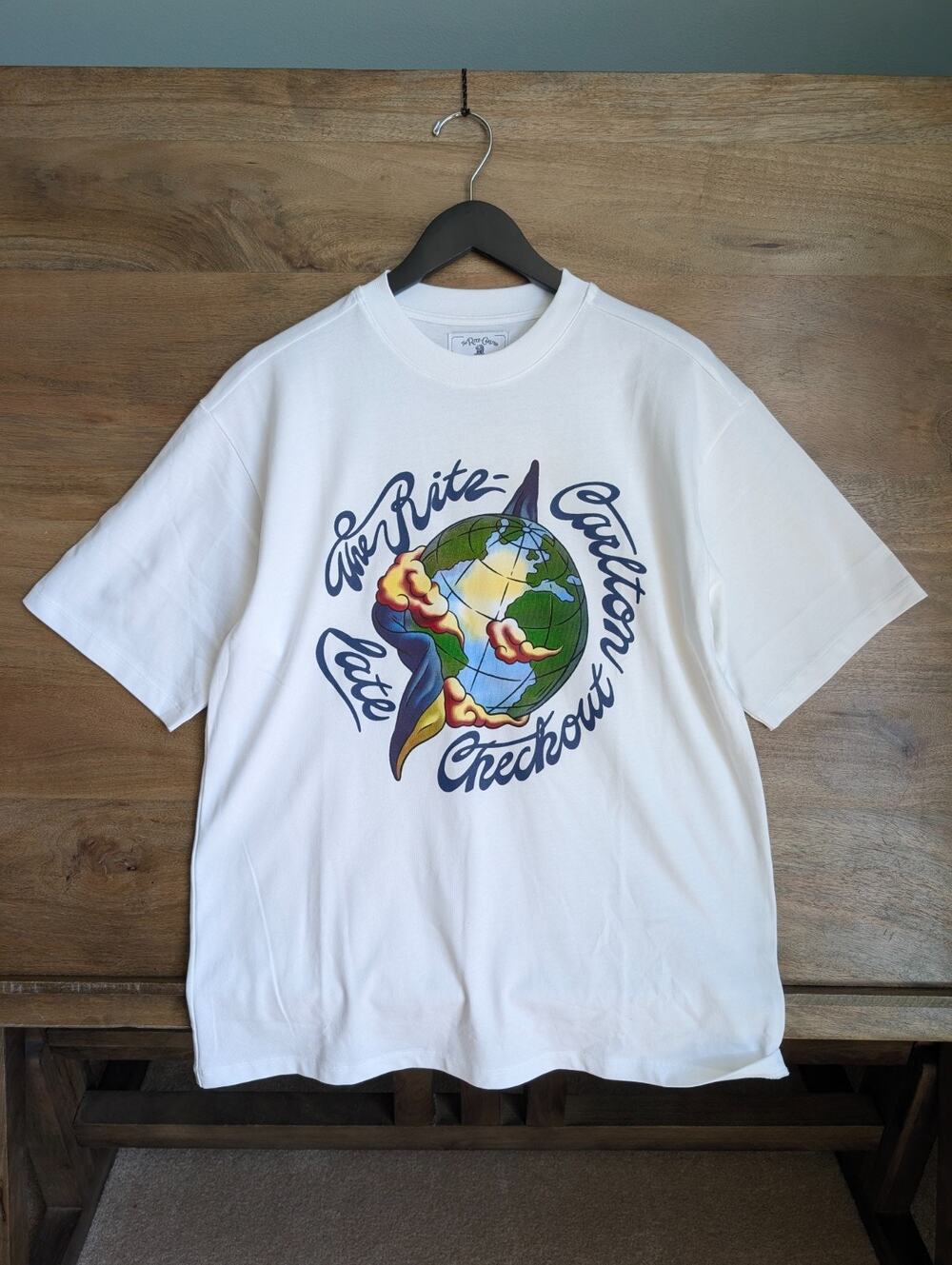 NWT The Ritz-Carlton x Late Checkout Graphic T-Shirt Mens M White Short Sleeve